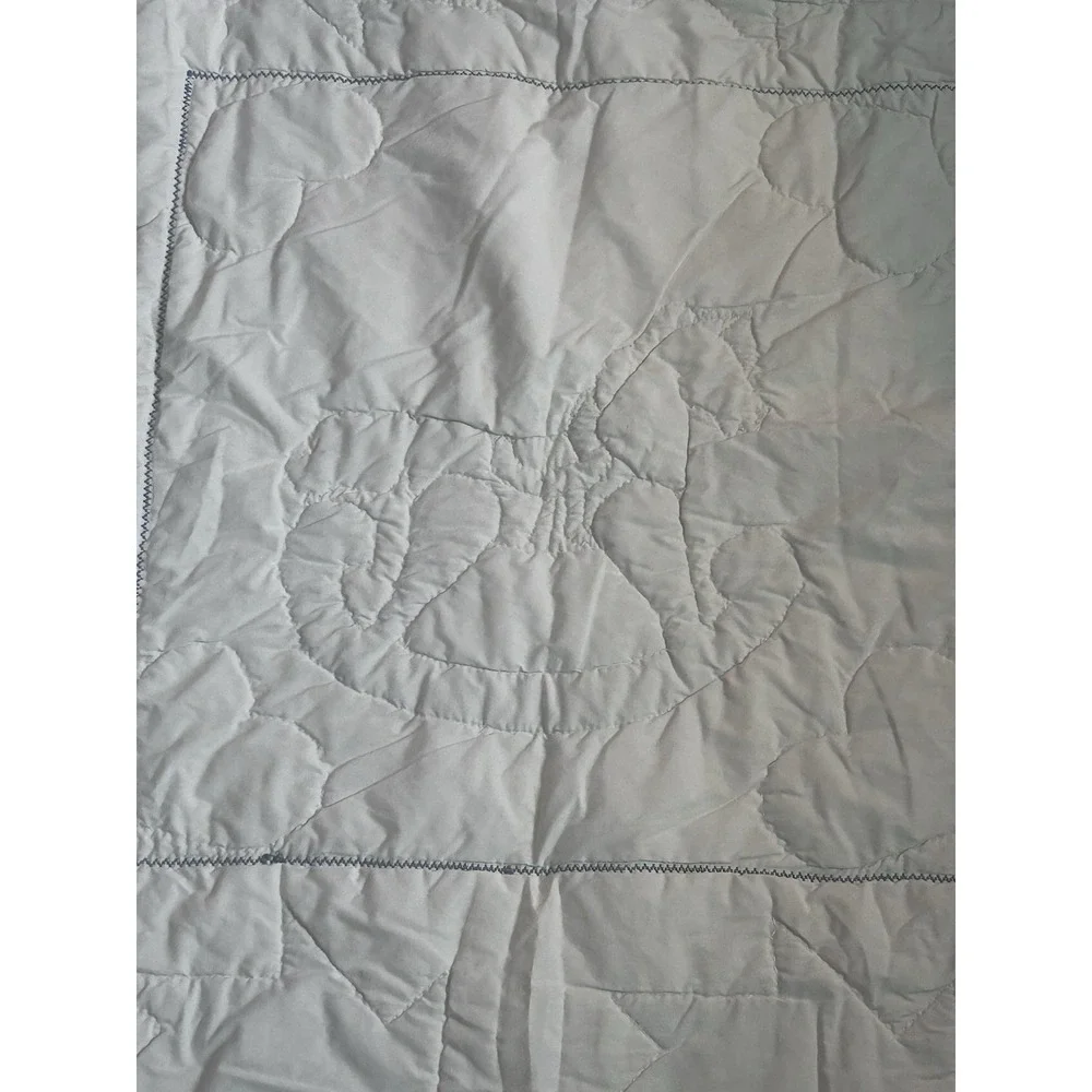 Handmade Baby Crib Quilt 44x45 Rocking Horse Pinwheel Patchwork Blue Red
